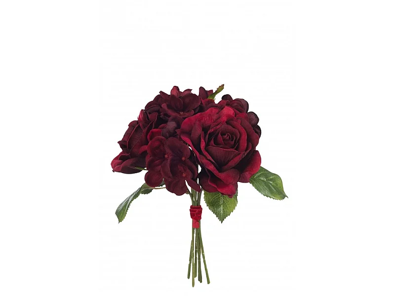 Ramo de rosas de plástico rojas 17x17x25 cm