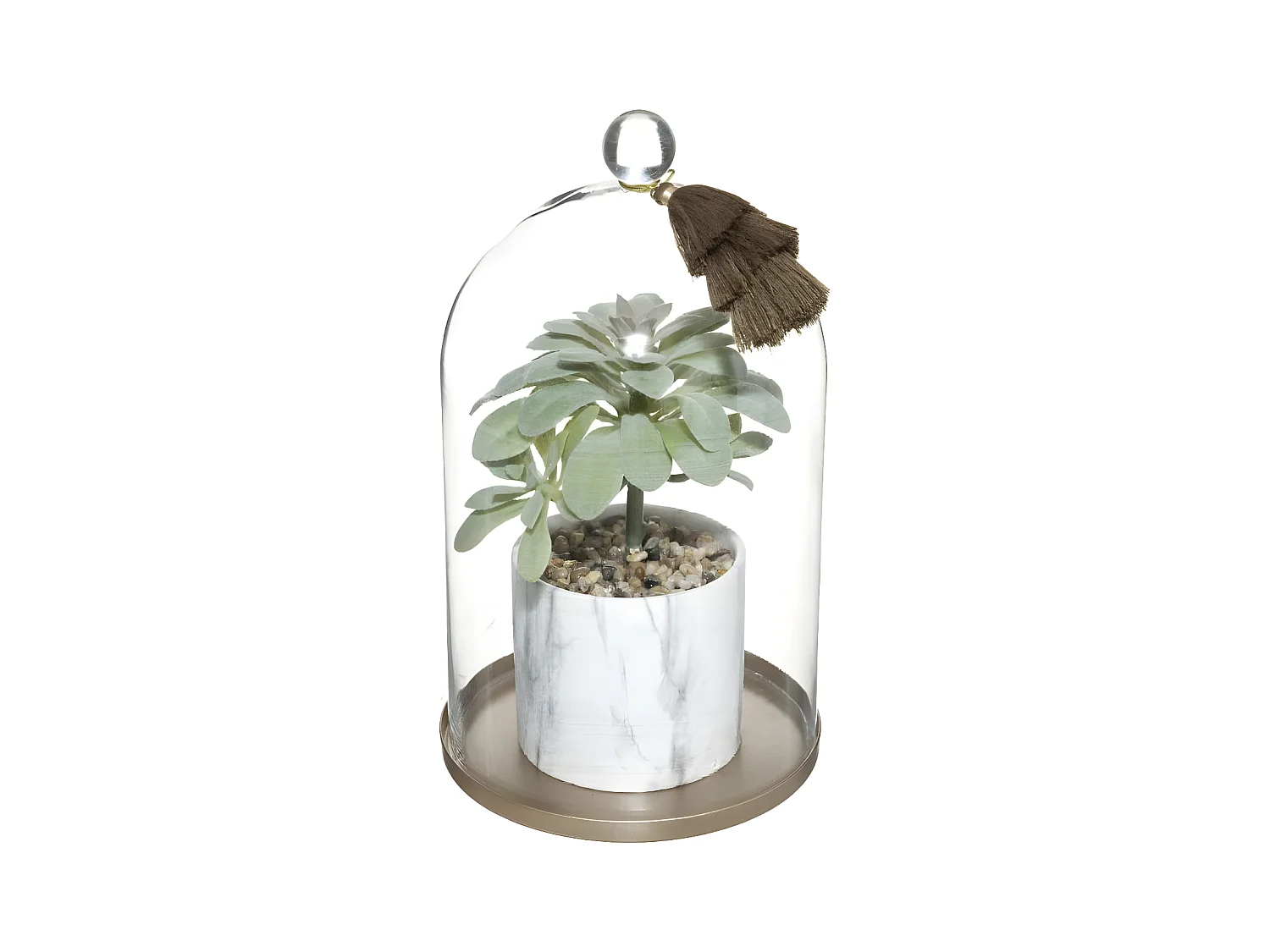 Plante Artificielle & Cloche "Suite" 25cm Multicolore