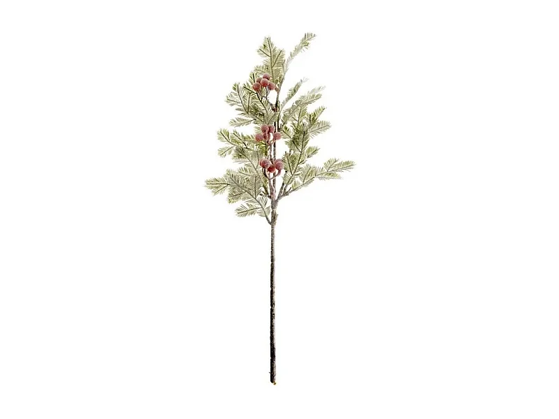 Branche de Baies "Marron Glacé" 75cm Vert & Rouge
