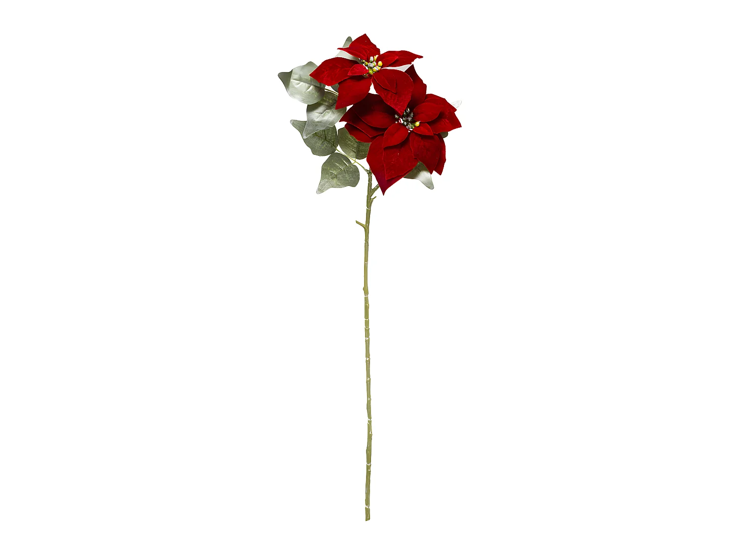 Branche de Fleur Poinsettia "Soir" 75cm Rouge