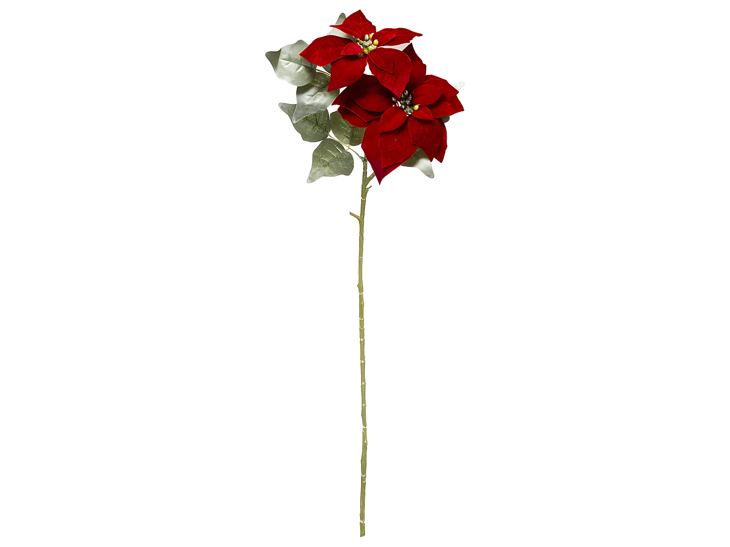 Branche de Fleur Poinsettia "Soir" 75cm Rouge