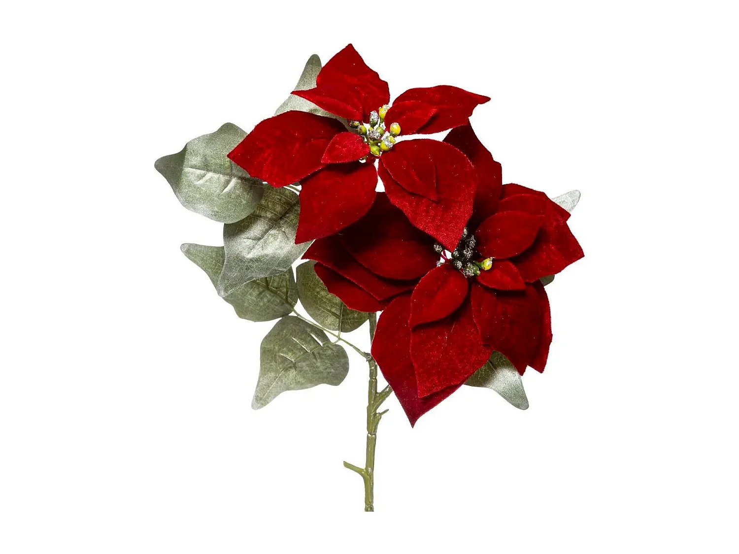 Branche de Fleur Poinsettia "Soir" 75cm Rouge
