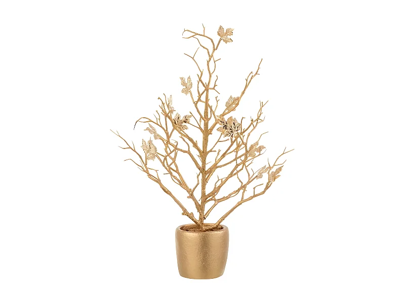 Plante Artificielle "Arbre & Feuilles" 44cm Or