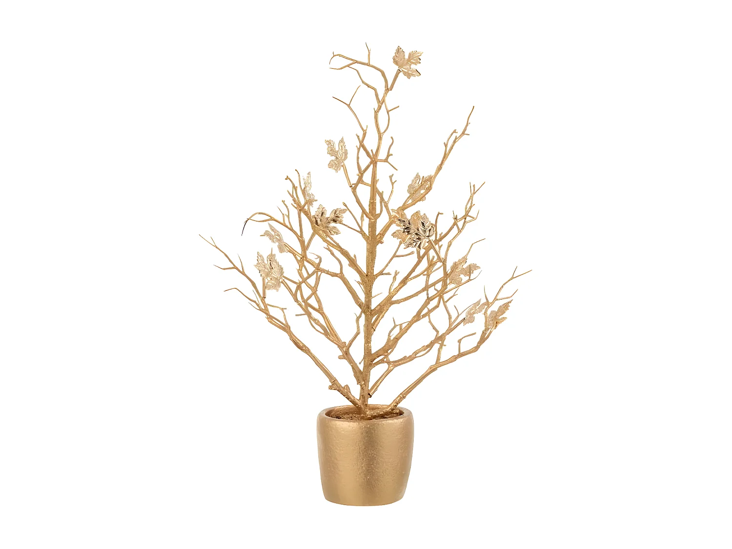 Plante Artificielle "Arbre & Feuilles" 44cm Or