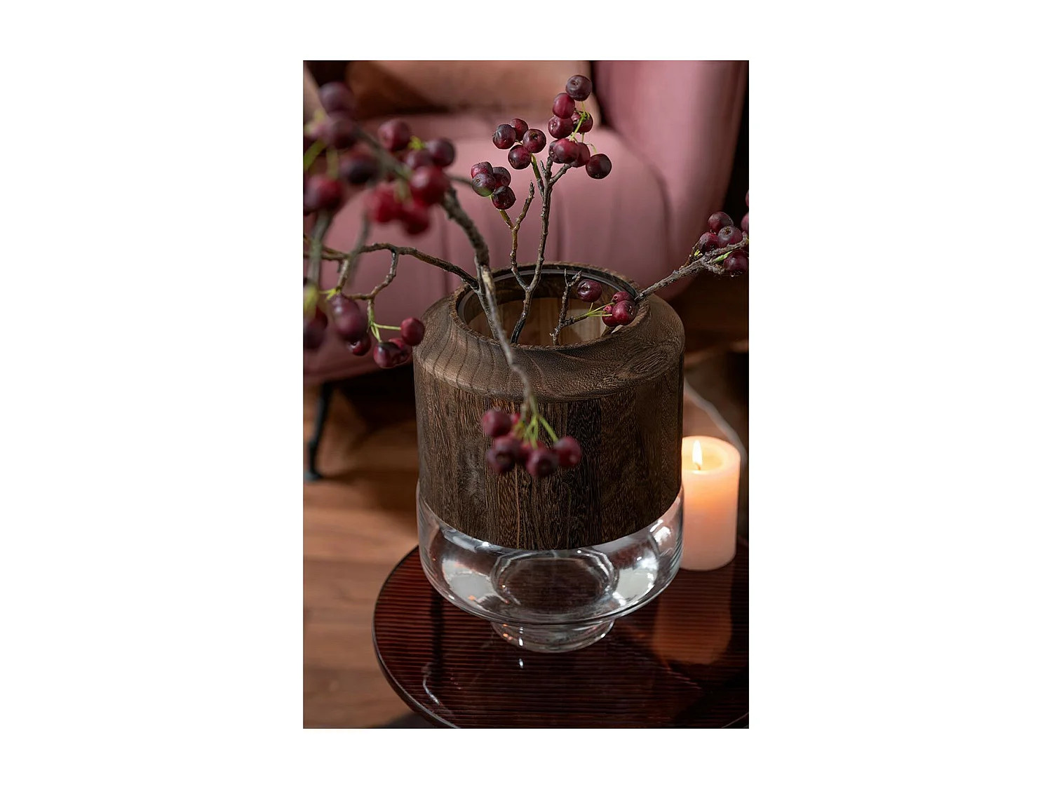 Branche Artificielle de Baies "Fines" 130cm Rouge