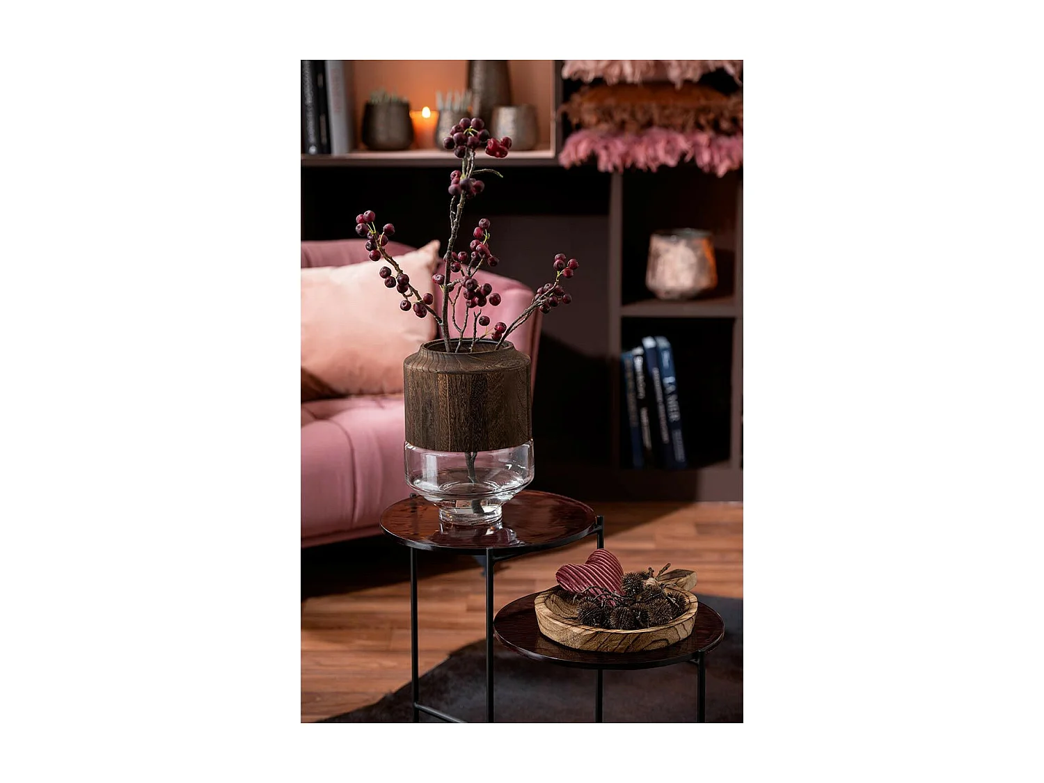 Branche Artificielle de Baies "Fines" 130cm Rouge