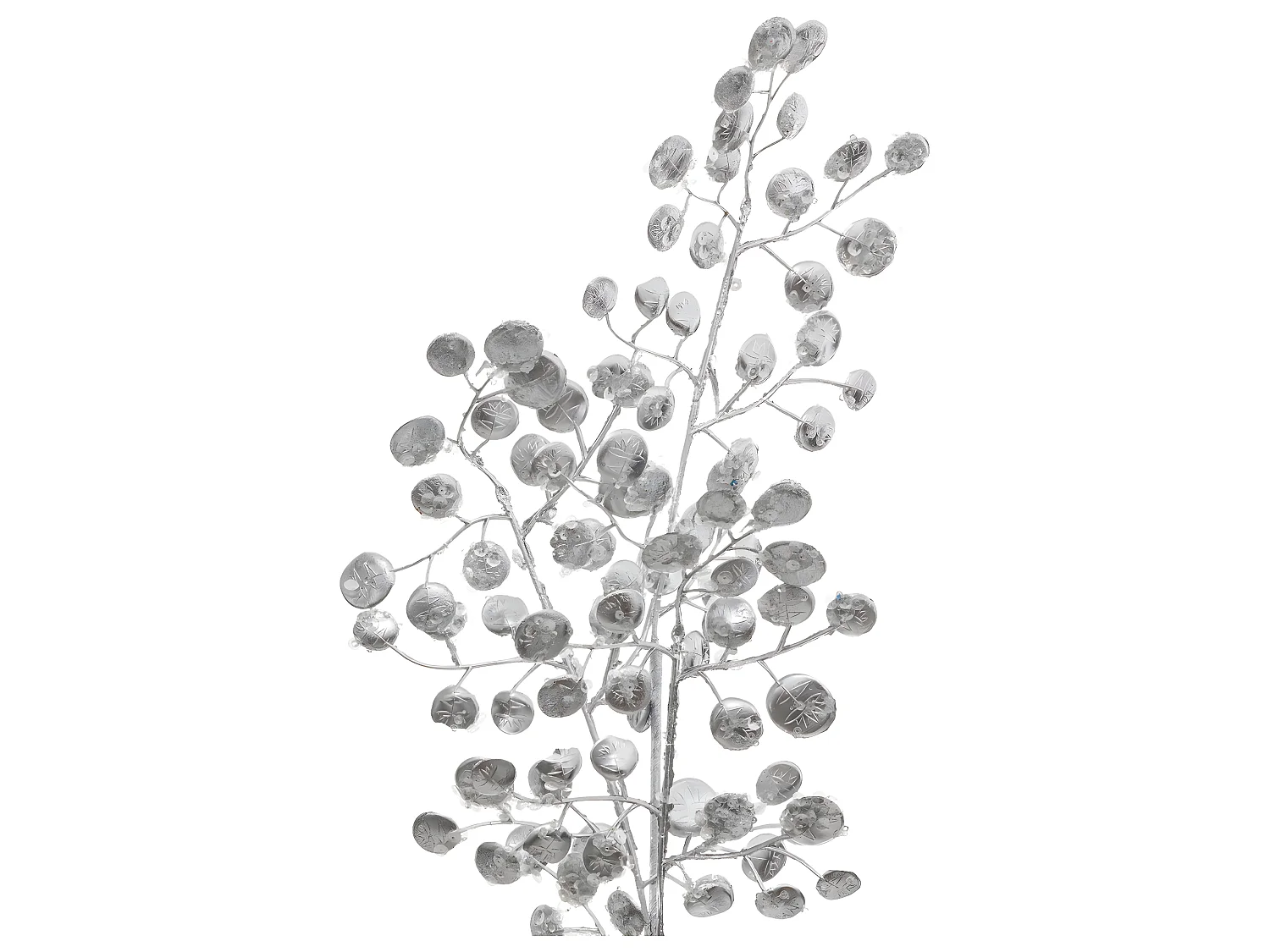 Branche de Fleurs "Souffle Polaire" 75cm Argent