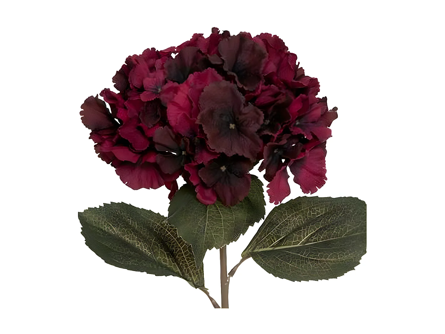 Fleur Artificielle "Hortensia" 83cm Rouge Foncé