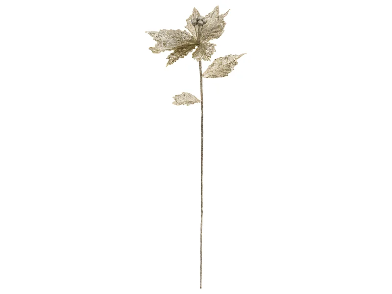 Branche de Poinsettia "Manoir d'Hiver" 75cm Or