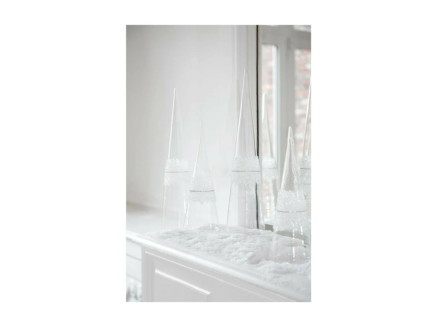 Cône Glace en Verre "Diamant" 28cm Transparent