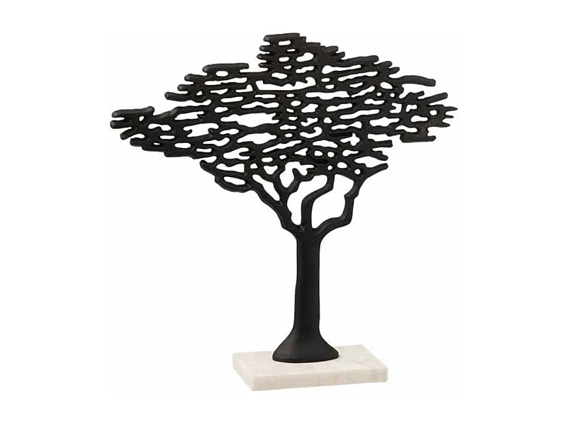 Statue Déco "Arbre Sur Pied" 38cm Noir