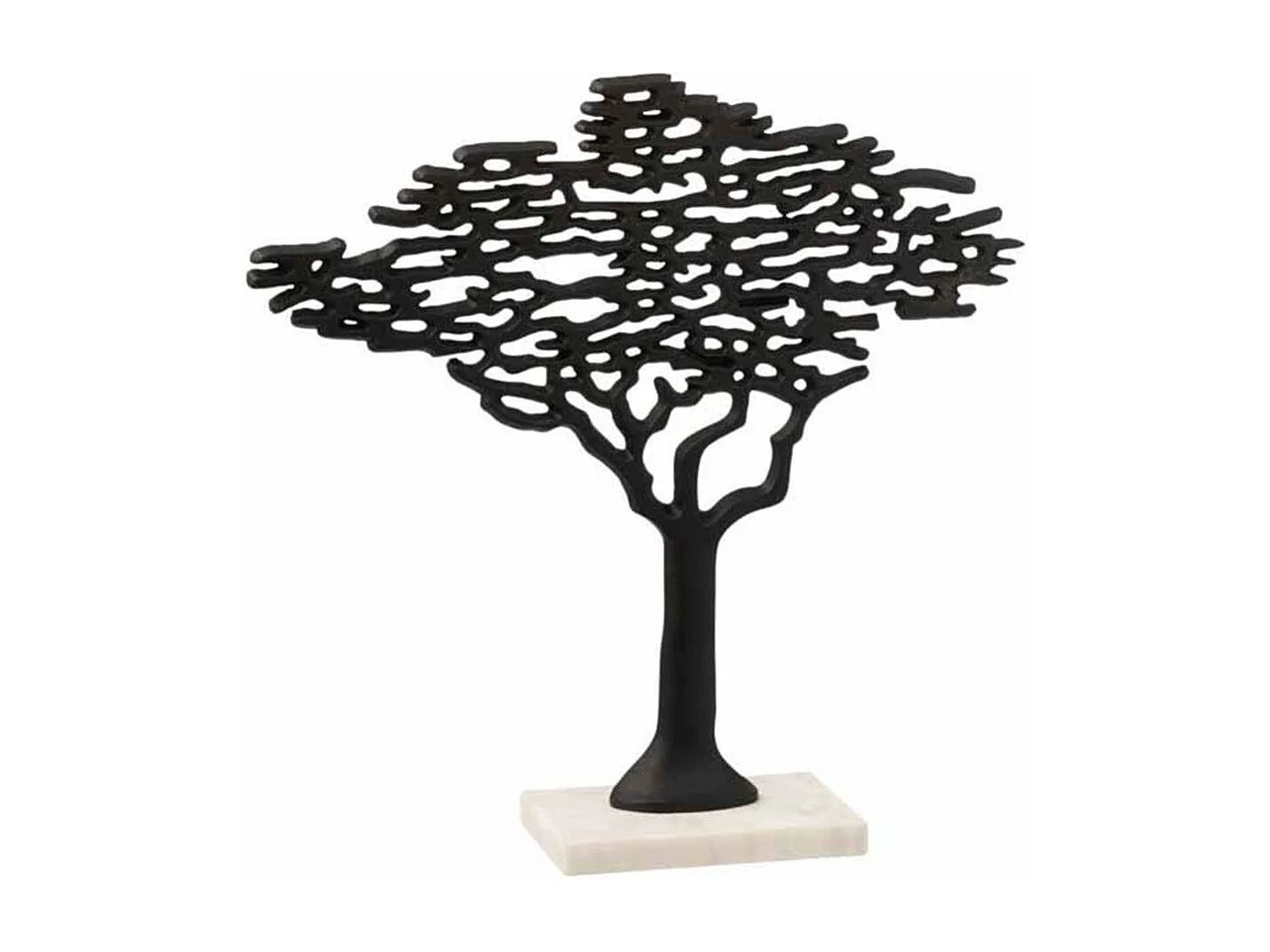 Statue Déco "Arbre Sur Pied" 38cm Noir