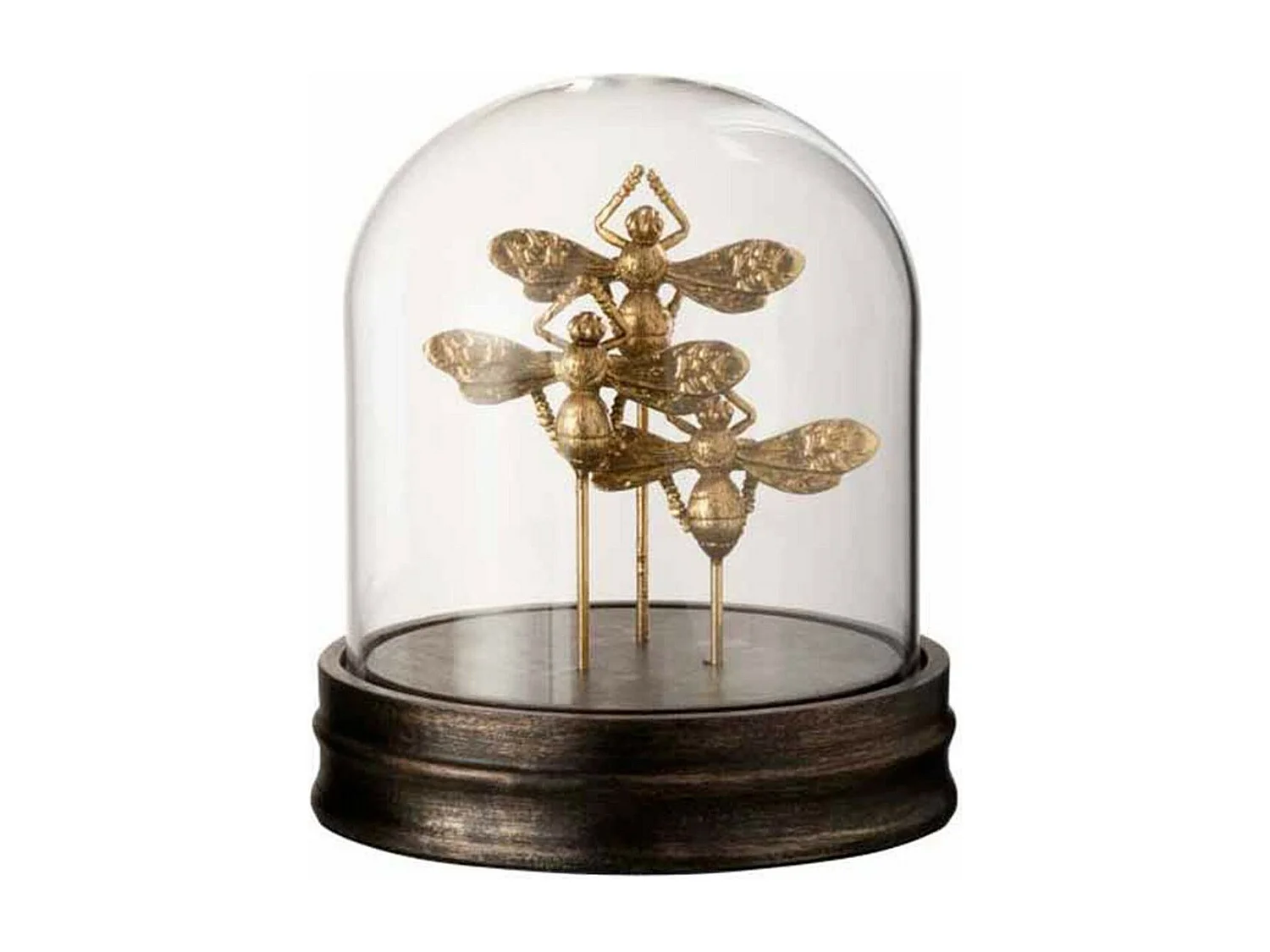 Cloche Déco en Verre "Papillon" 19cm Or