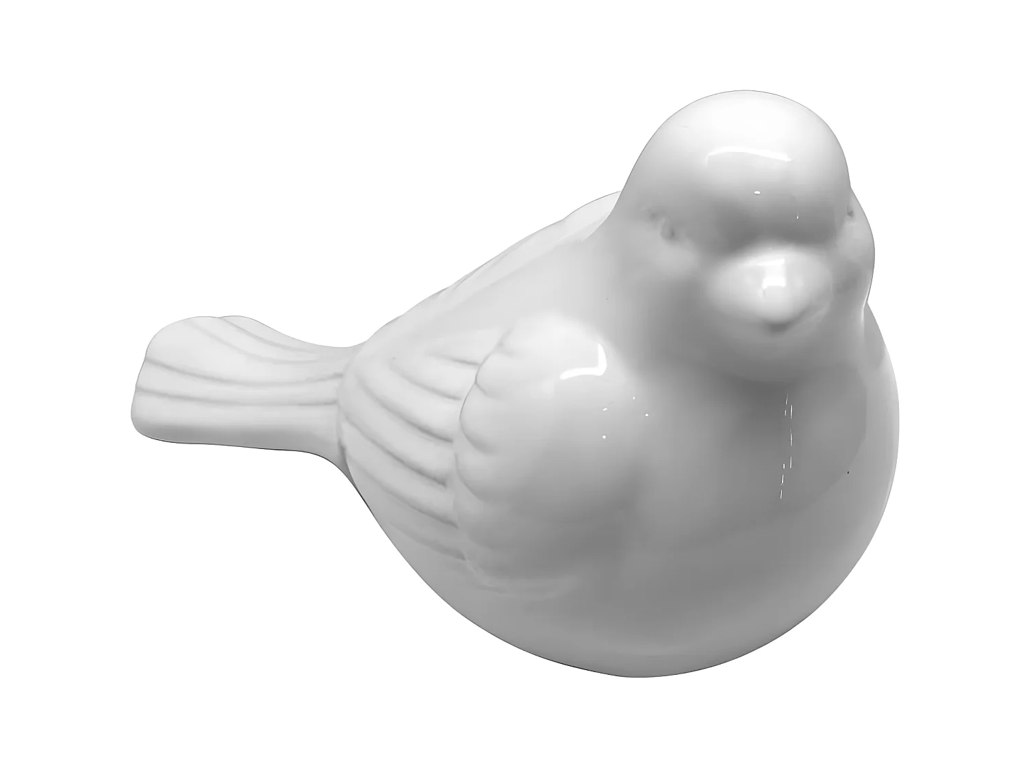 Statue en Céramique "Oiseau" 18cm Blanc