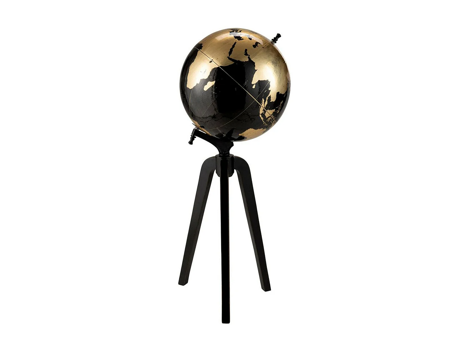 Globe sur Pied Déco "Bicolore" 99cm Noir & Or