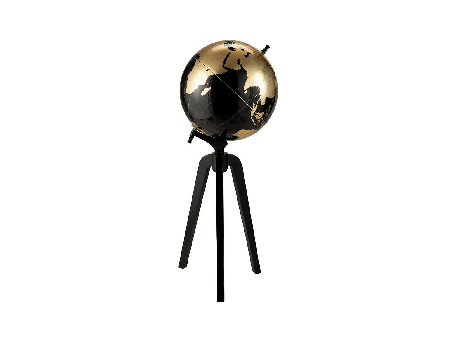 Globe sur Pied Déco "Bicolore" 99cm Noir & Or