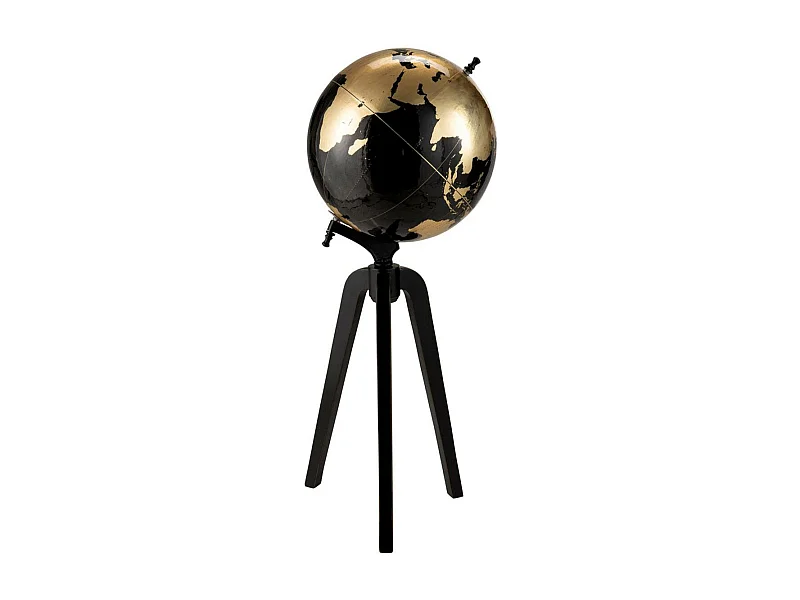 Globe sur Pied Déco "Bicolore" 99cm Noir & Or