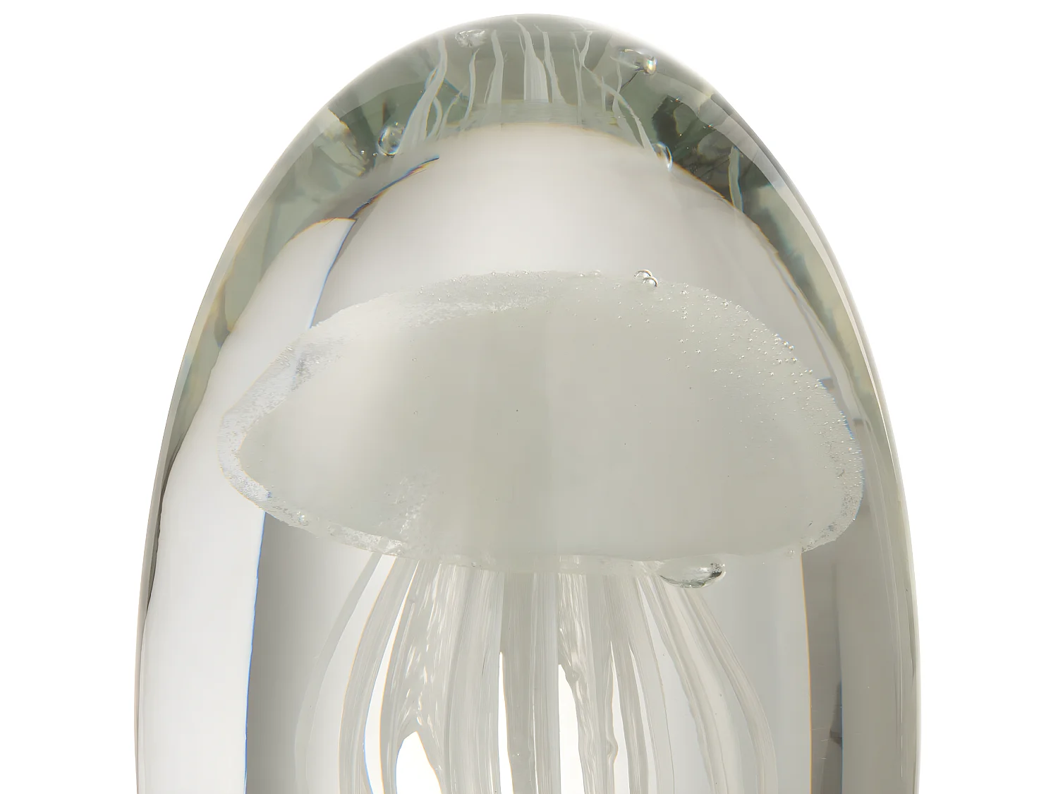 Presse-Papier en Verre "Grande Méduse" 16cm Blanc