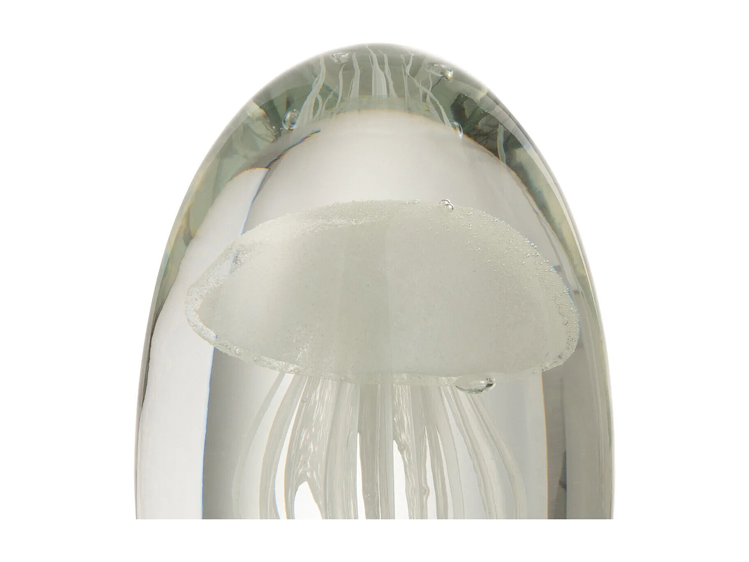 Presse-Papier en Verre "Grande Méduse" 16cm Blanc