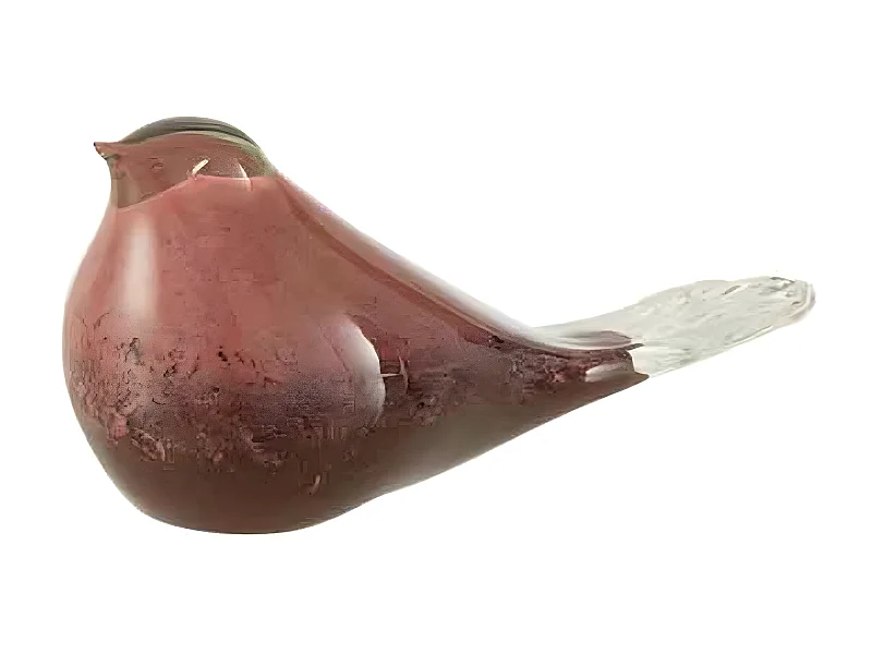 Statuette Design "Oiseau" 22cm Rose & Brun