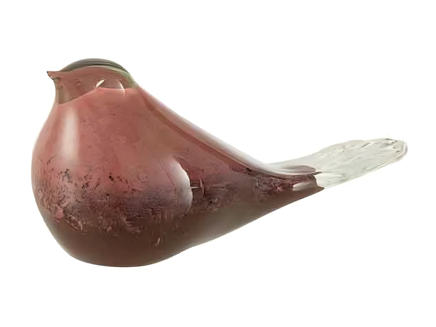 Statuette Design "Oiseau" 22cm Rose & Brun