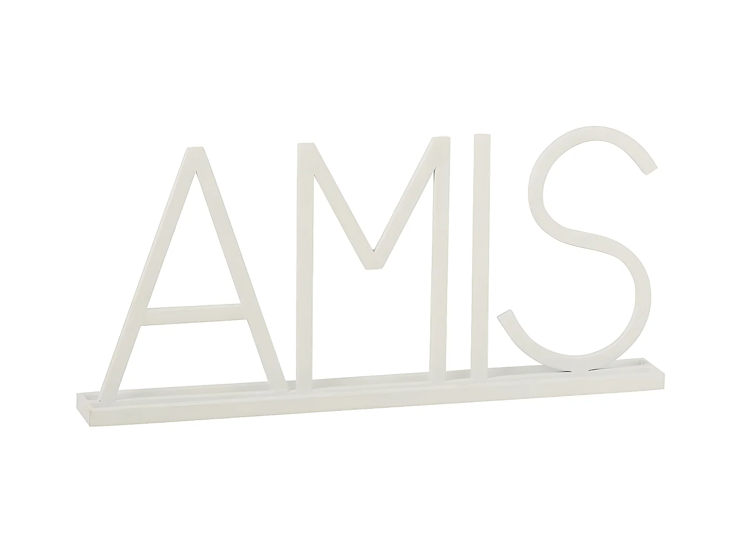 Mot Déco en Métal "Amis" 48cm Blanc