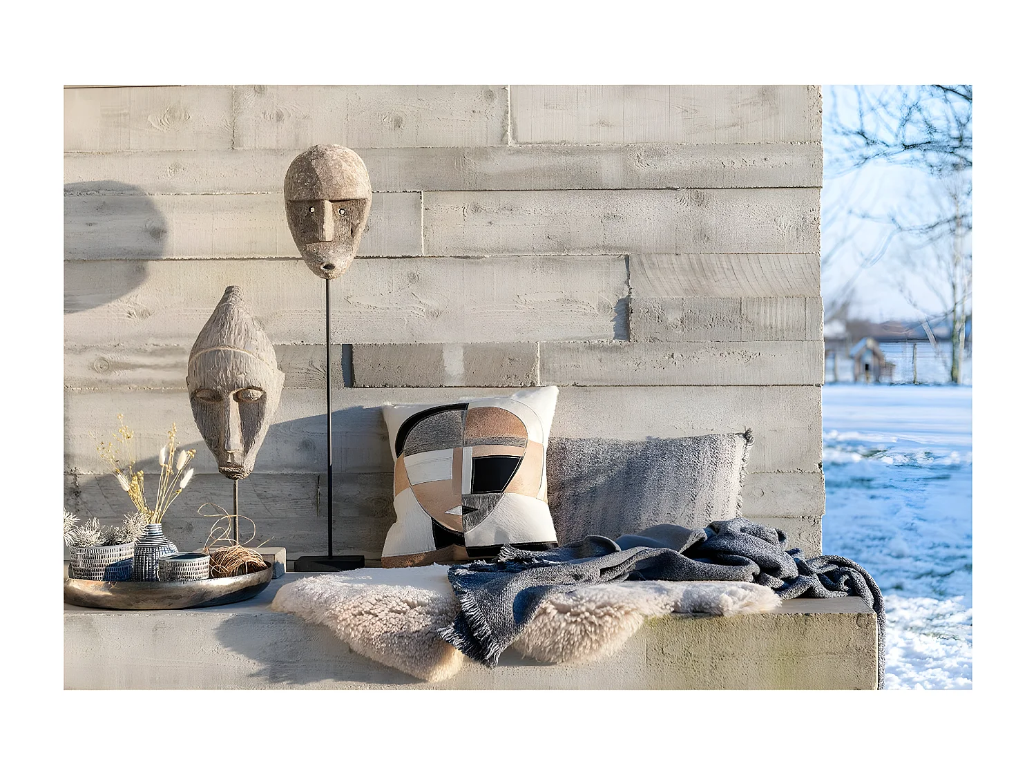 Décoration Murale "Personnage Abstrait" 32cm Gris