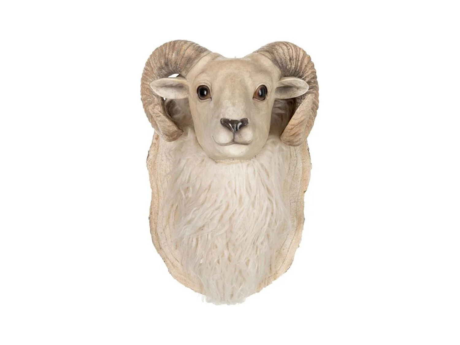 Trophée Mural Design "Tête de Chèvre" 36cm Beige