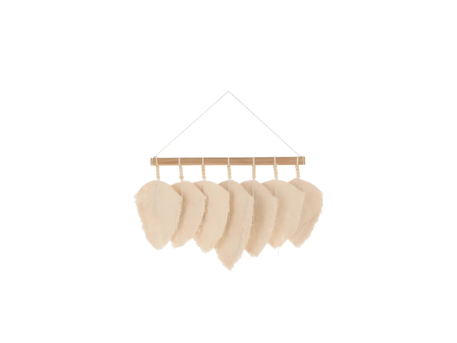 Décoration Murale "7 Plumes Coton" 40cm Naturel