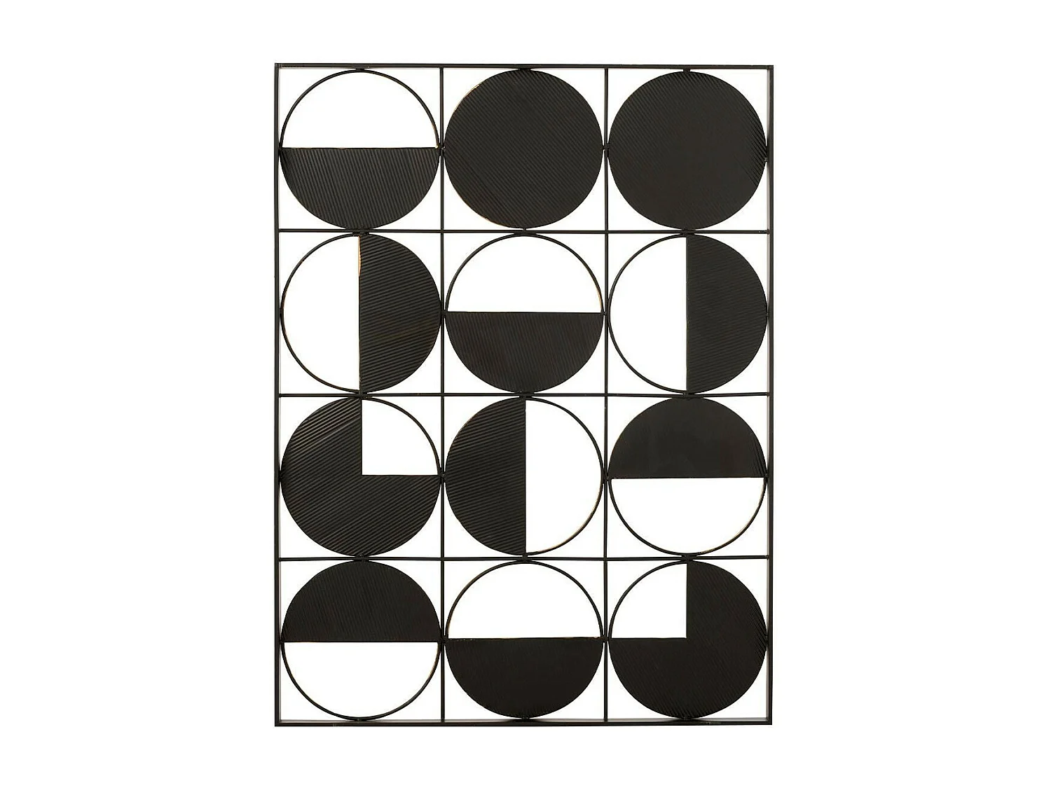 Décoration Murale en Métal "Ronds" 101cm Or & Noir