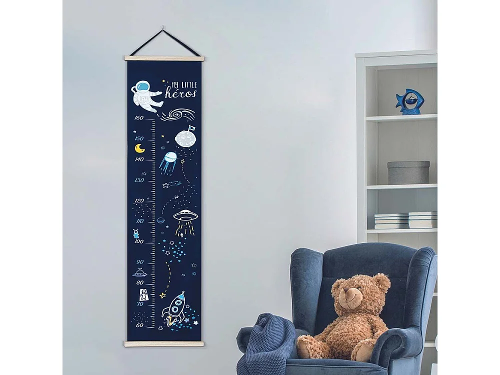 Toise à Motifs "My Little Héros" 146cm Noir & Blanc