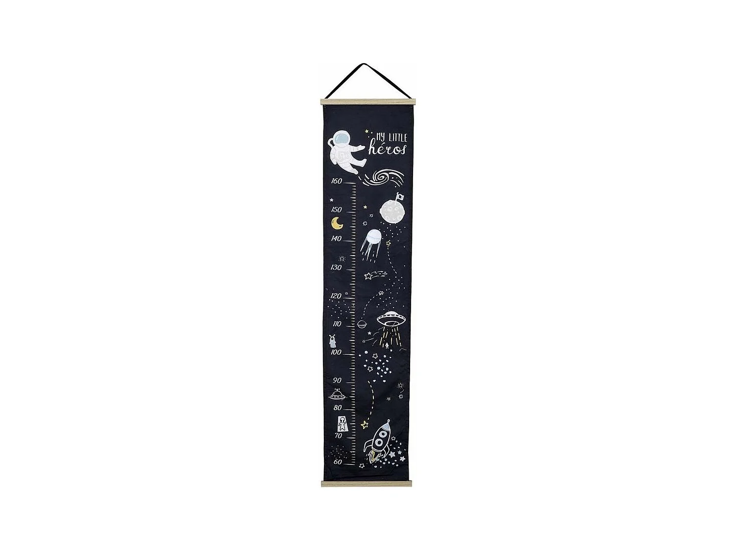 Toise à Motifs "My Little Héros" 146cm Noir & Blanc
