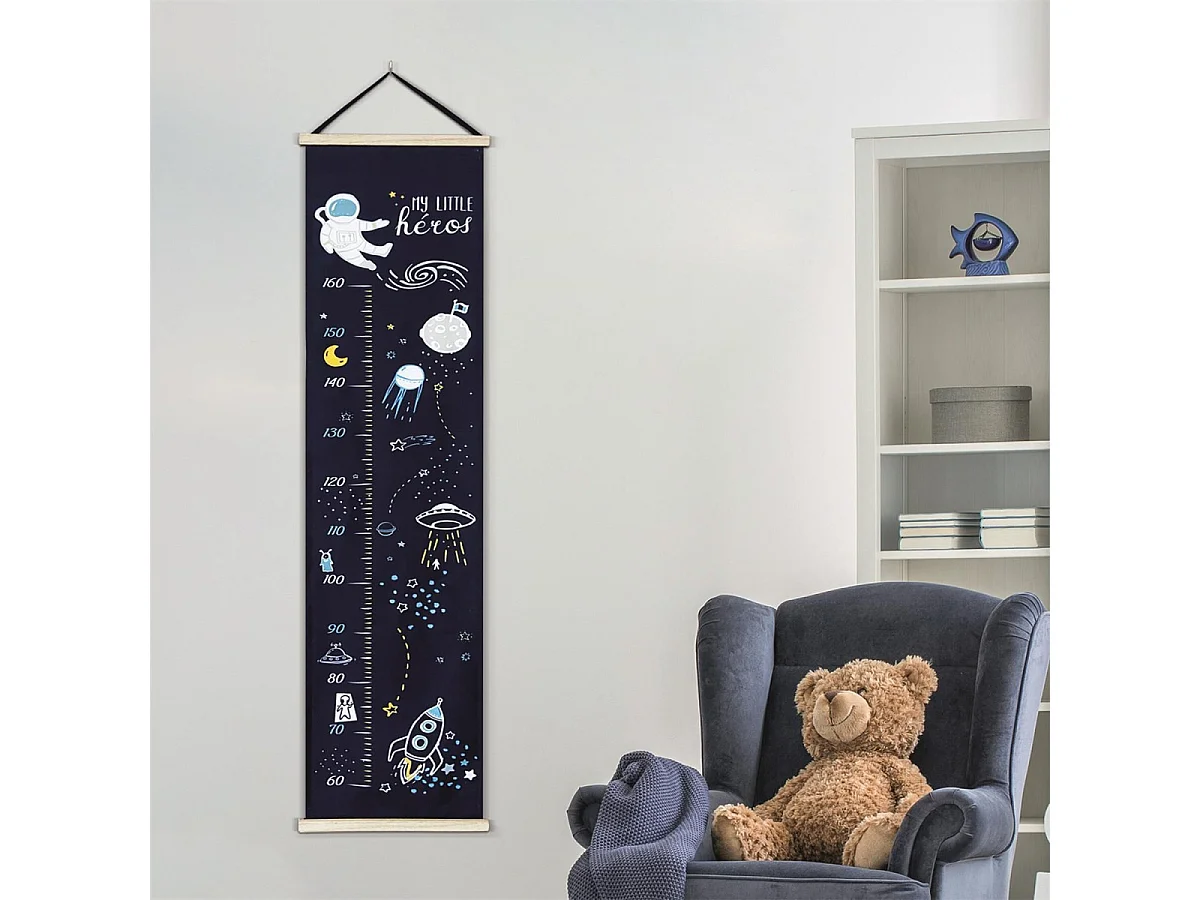 Toise à Motifs "My Little Héros" 146cm Noir & Blanc