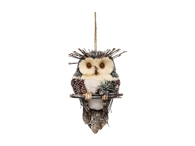 Décoration Murale Hibou "Marron Glacé" 28cm Beige