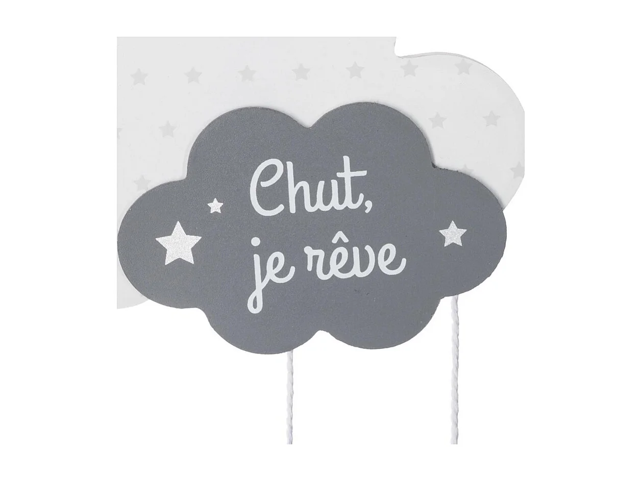 Móvil cielo y gotas MDF rosa 23,8x1,3x57,5cm