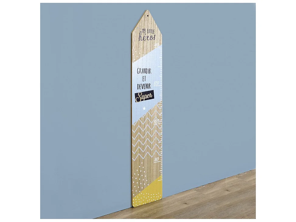 Décoration Murale Enfant "Toise Garçon" 100cm Bleu