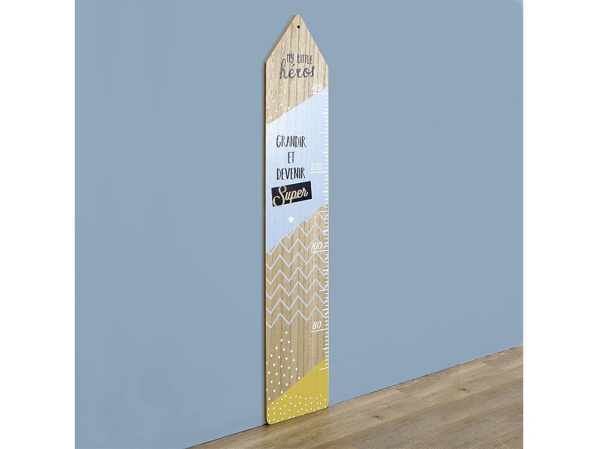 Décoration Murale Enfant "Toise Garçon" 100cm Bleu