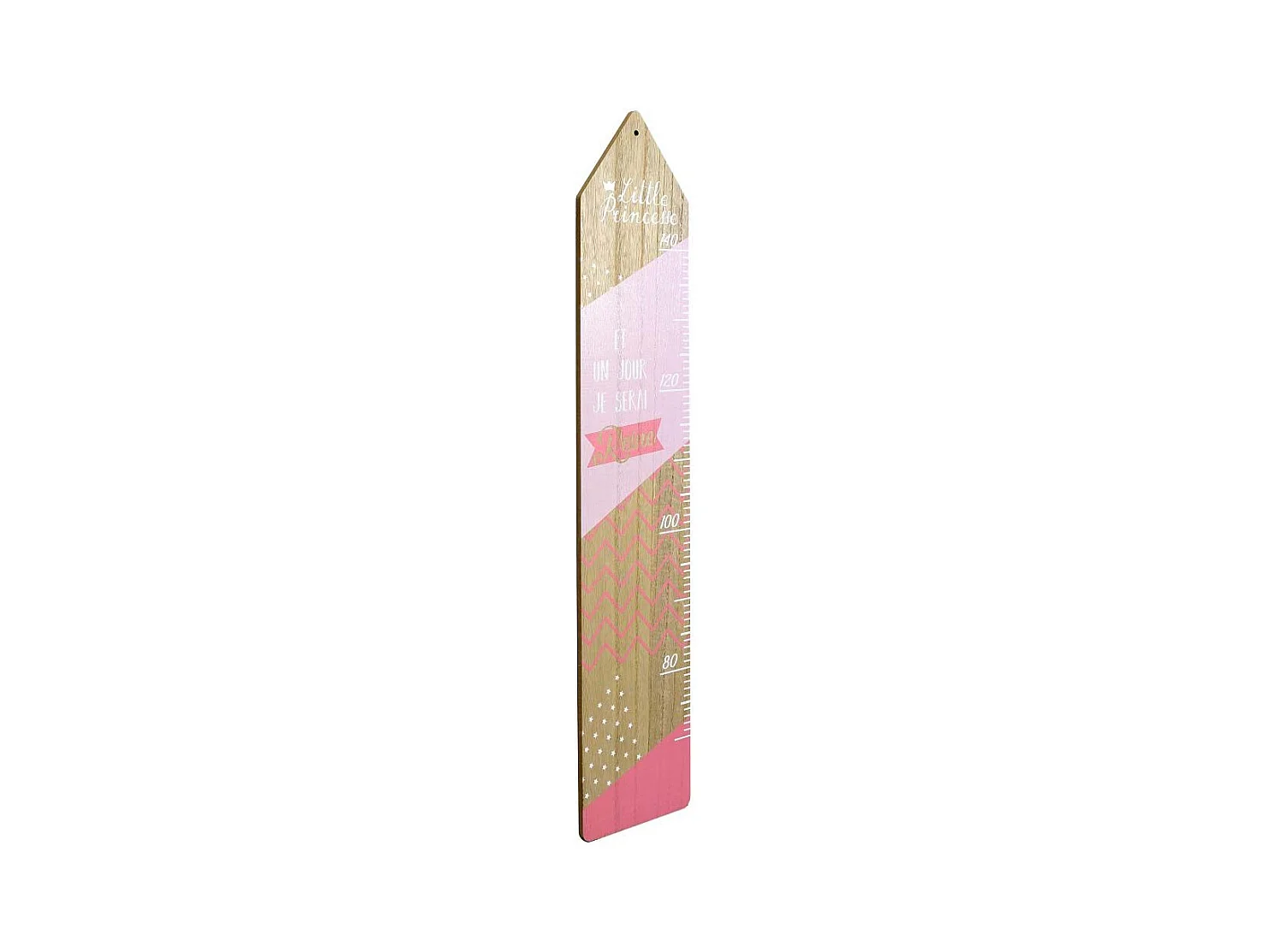 Décoration Murale Enfant "Toise Fille" 100cm Rose