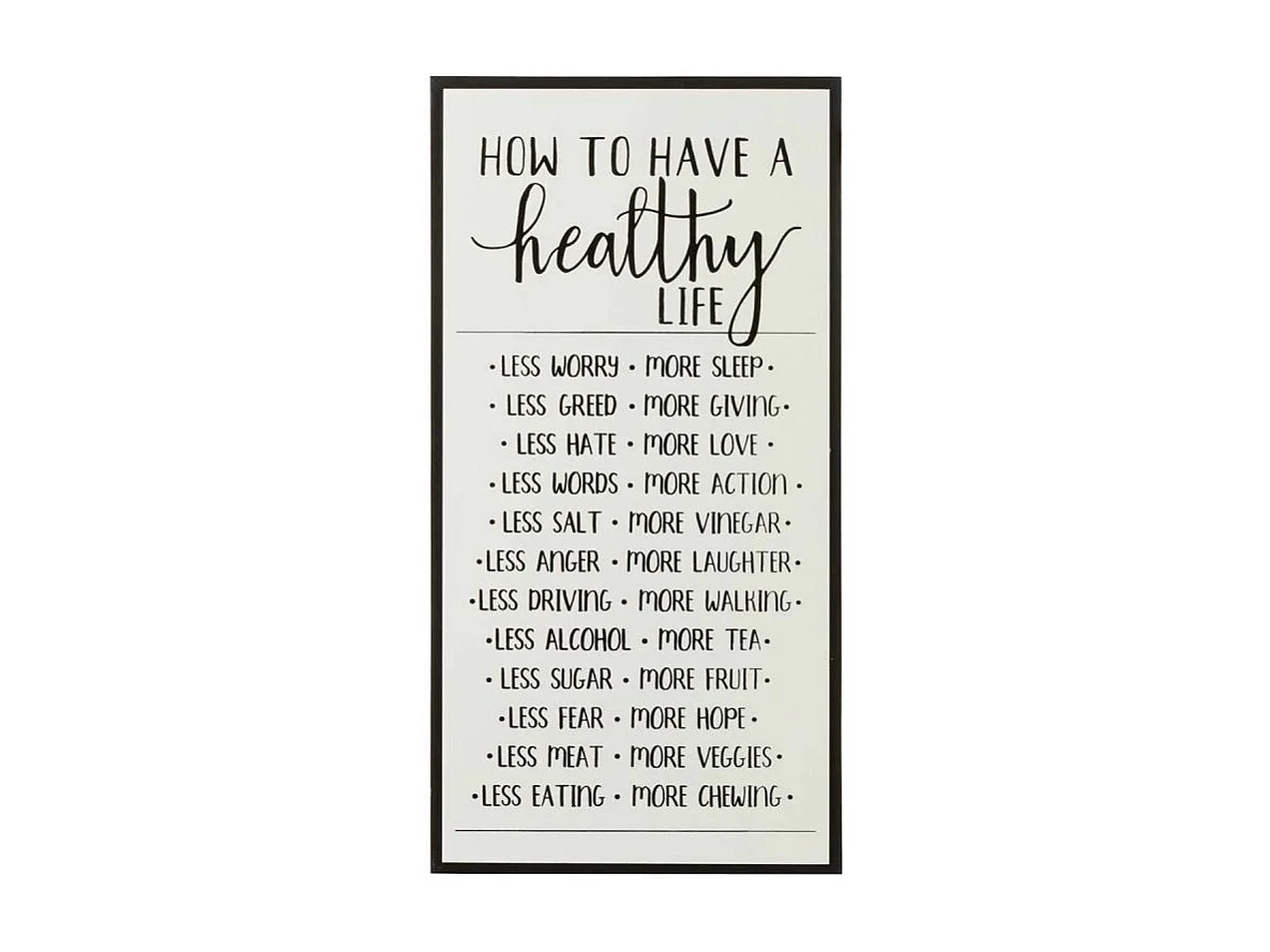 Décoration Murale "Healthy Life" 62cm Blanc
