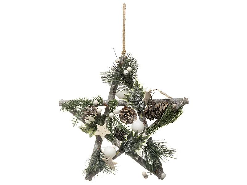 Décoration Murale "Étoile Branche" 30cm Naturel