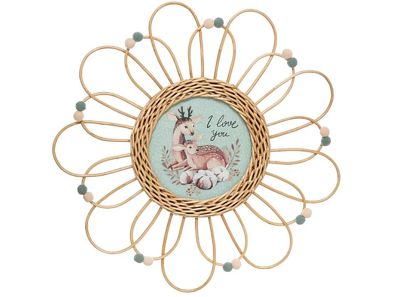 Cadre Déco en Rotin "Douceur" 38cm Naturel