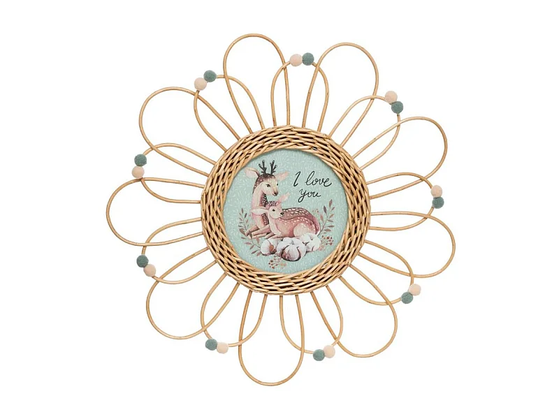 Cadre Déco en Rotin "Douceur" 38cm Naturel