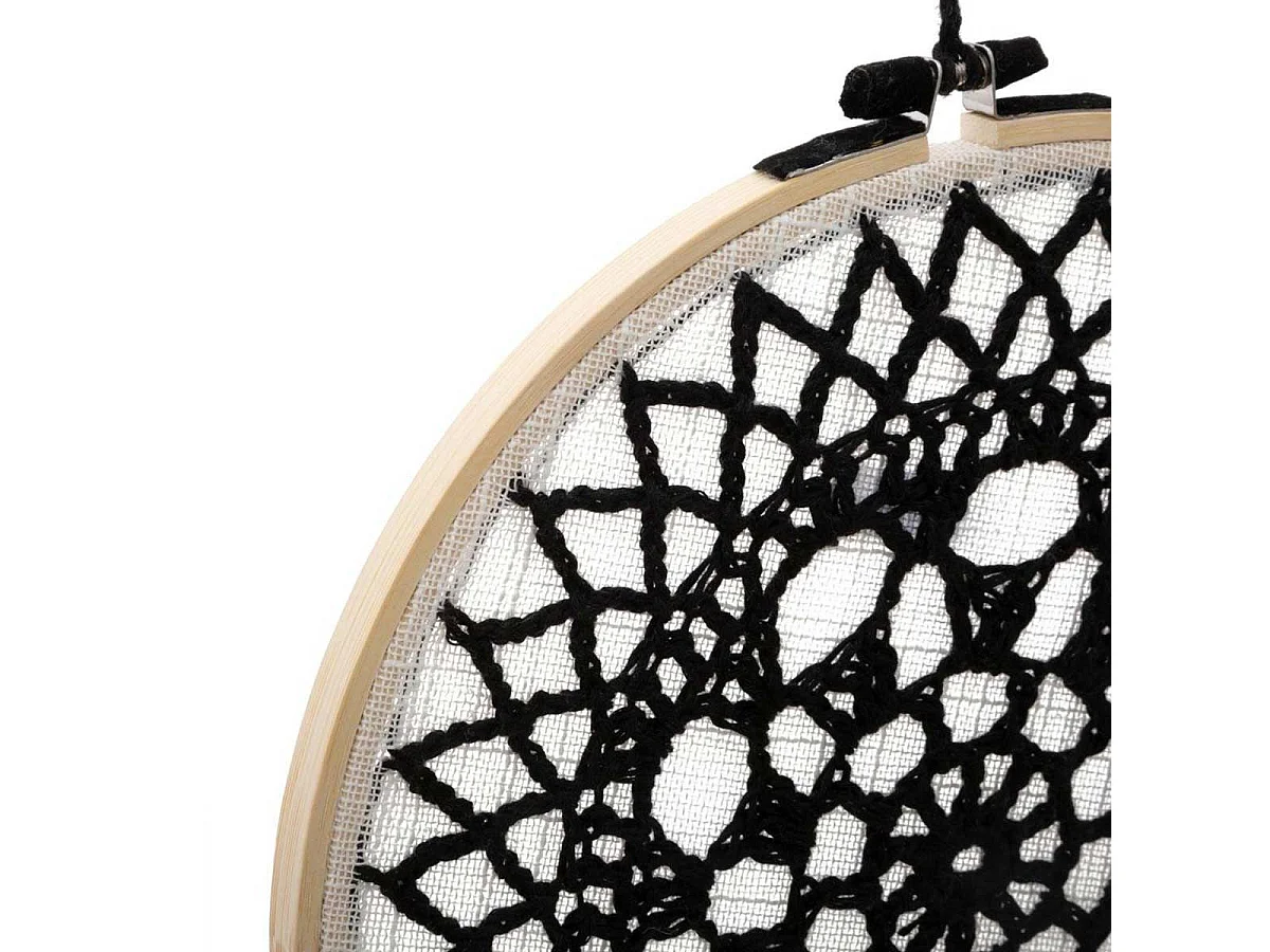 Attrape-Rêves Déco "Brodé" 43cm Noir