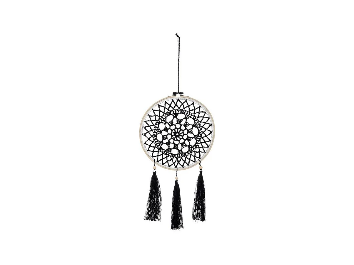 Attrape-Rêves Déco "Brodé" 43cm Noir