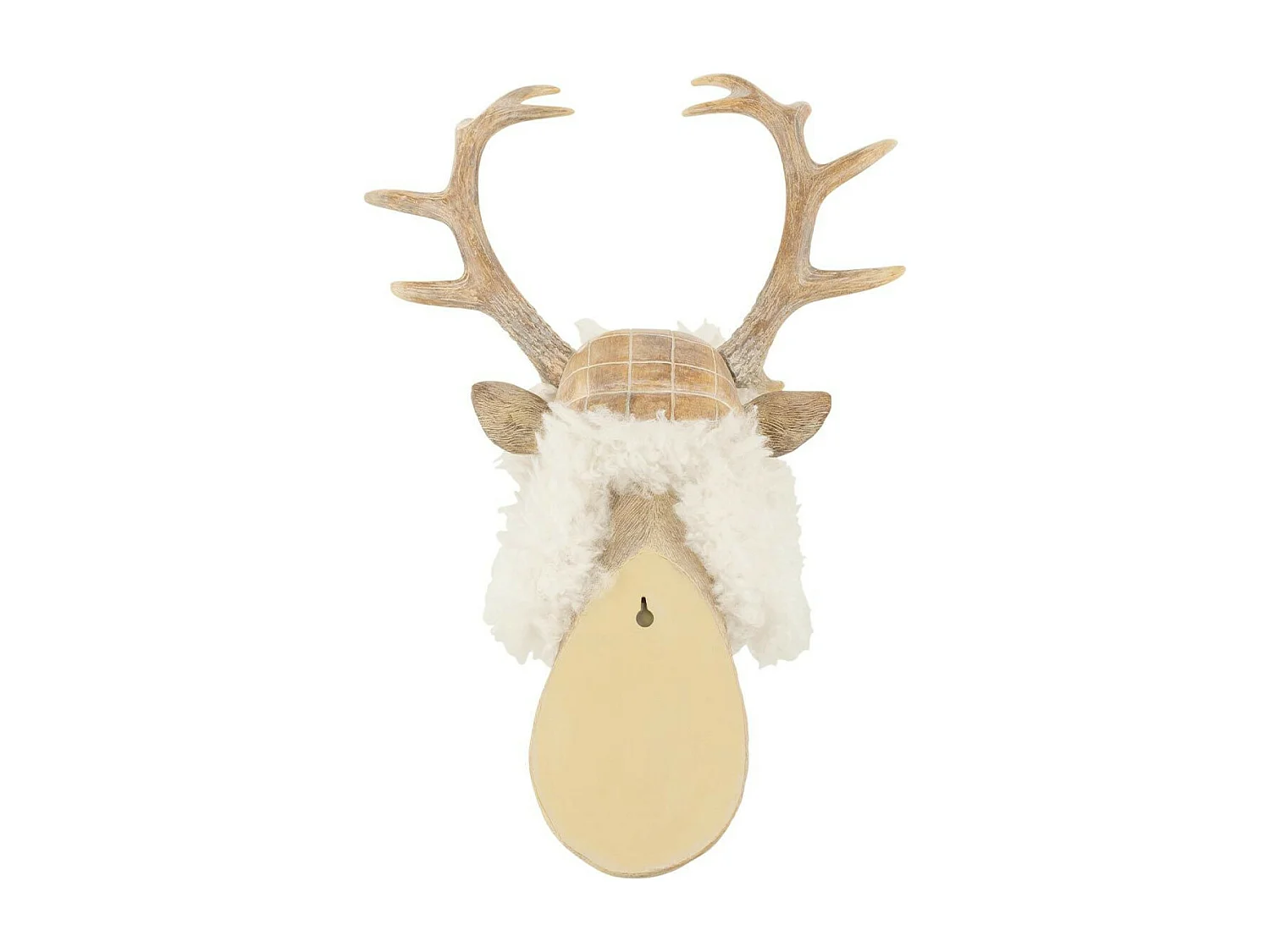 Trophée Mural Déco "Tête de Renne" 75cm Beige