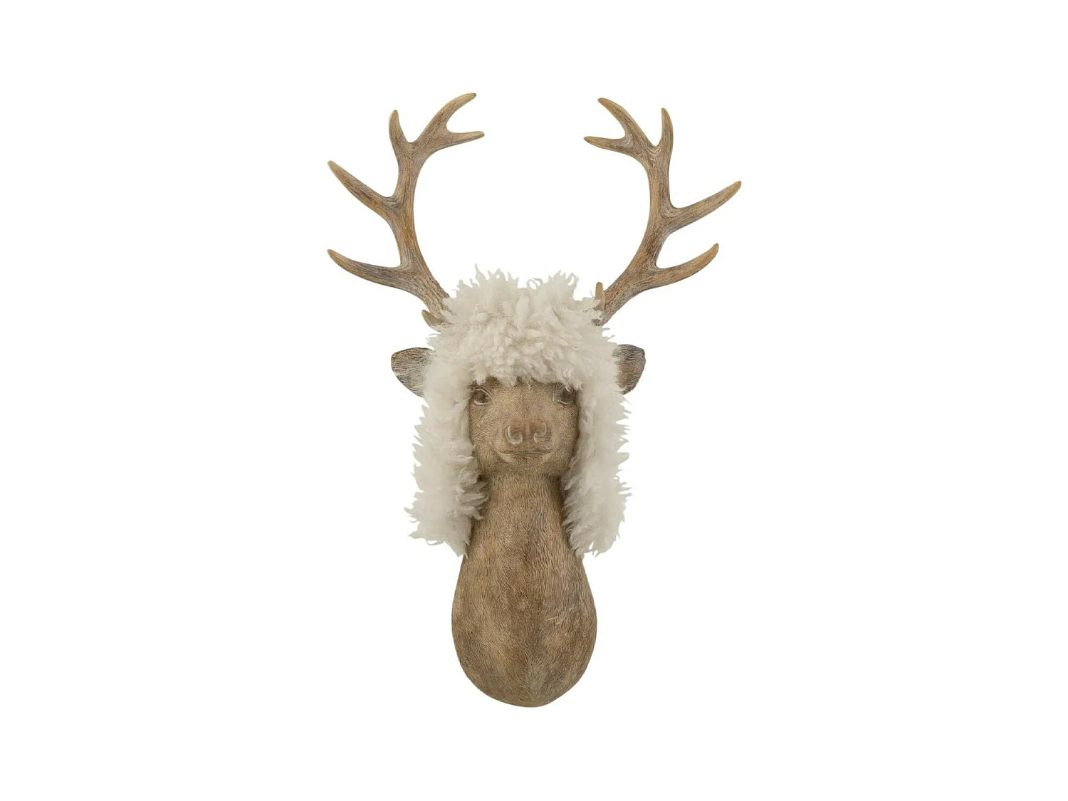 Trophée Mural Déco "Tête de Renne" 75cm Beige
