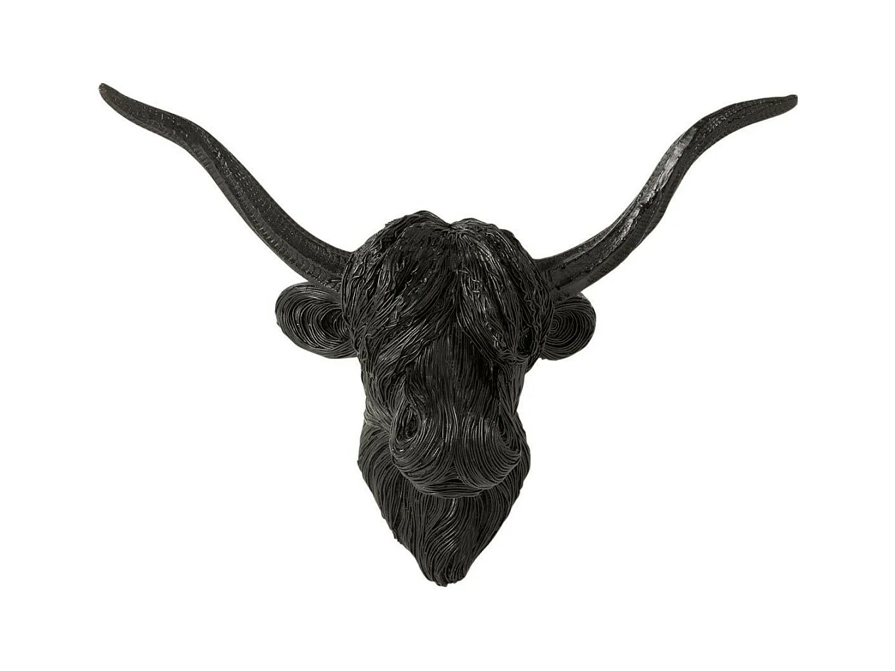 Trophée Mural Déco "Tête de Buffle" 42cm Noir
