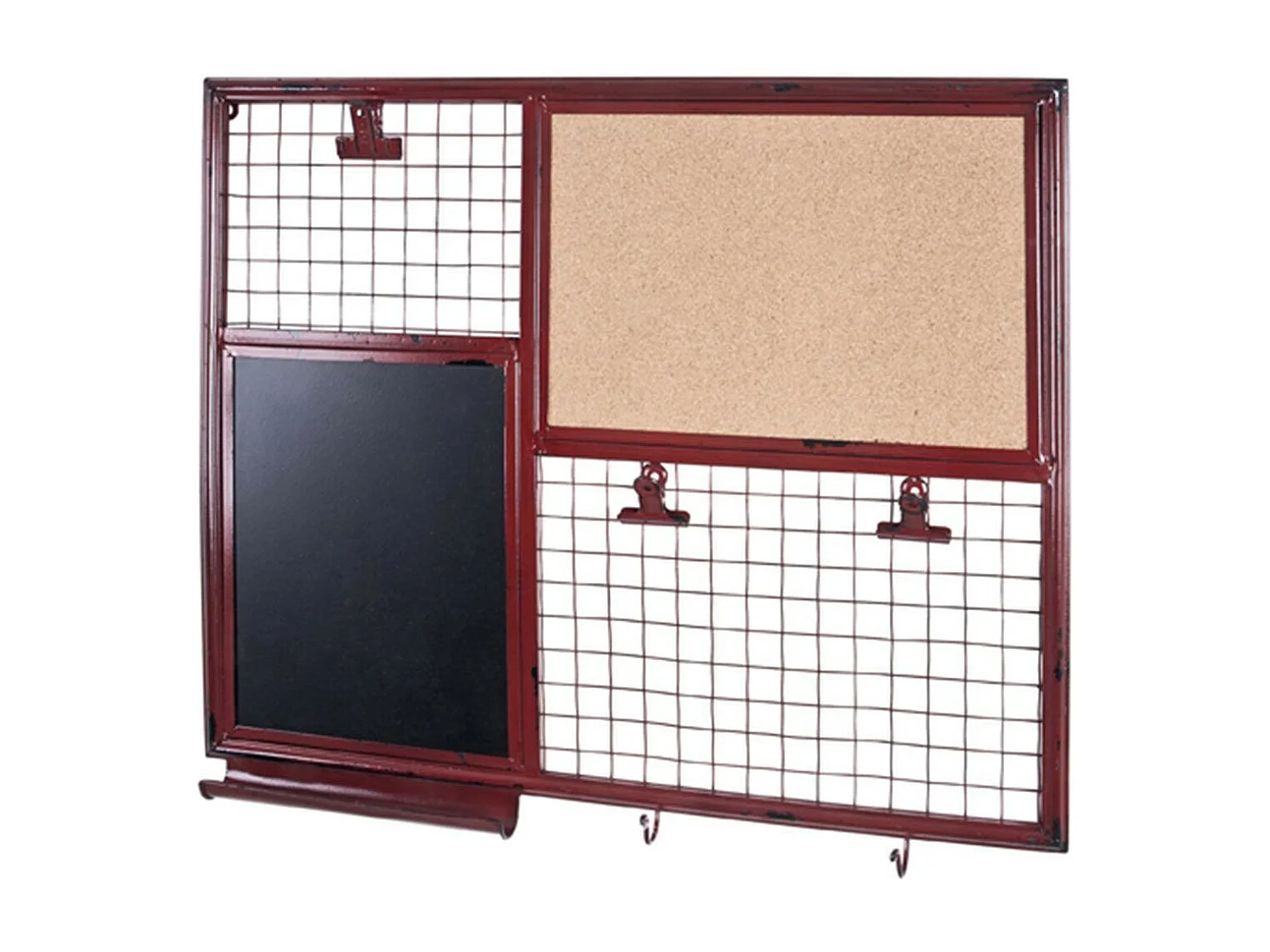 Tableau Mémo en Métal "Pense Bête" 57cm Rouge