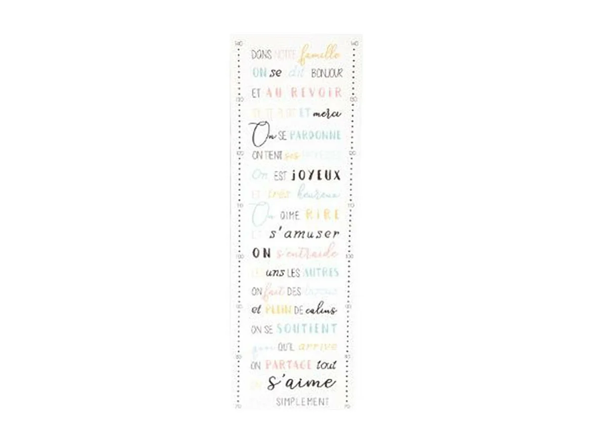 Toise Enfant "Alphabet Les Règles" 78cm Multicolore