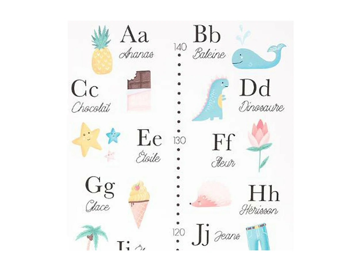 Toise Enfant "Alphabet Les Règles" 78cm Multicolore